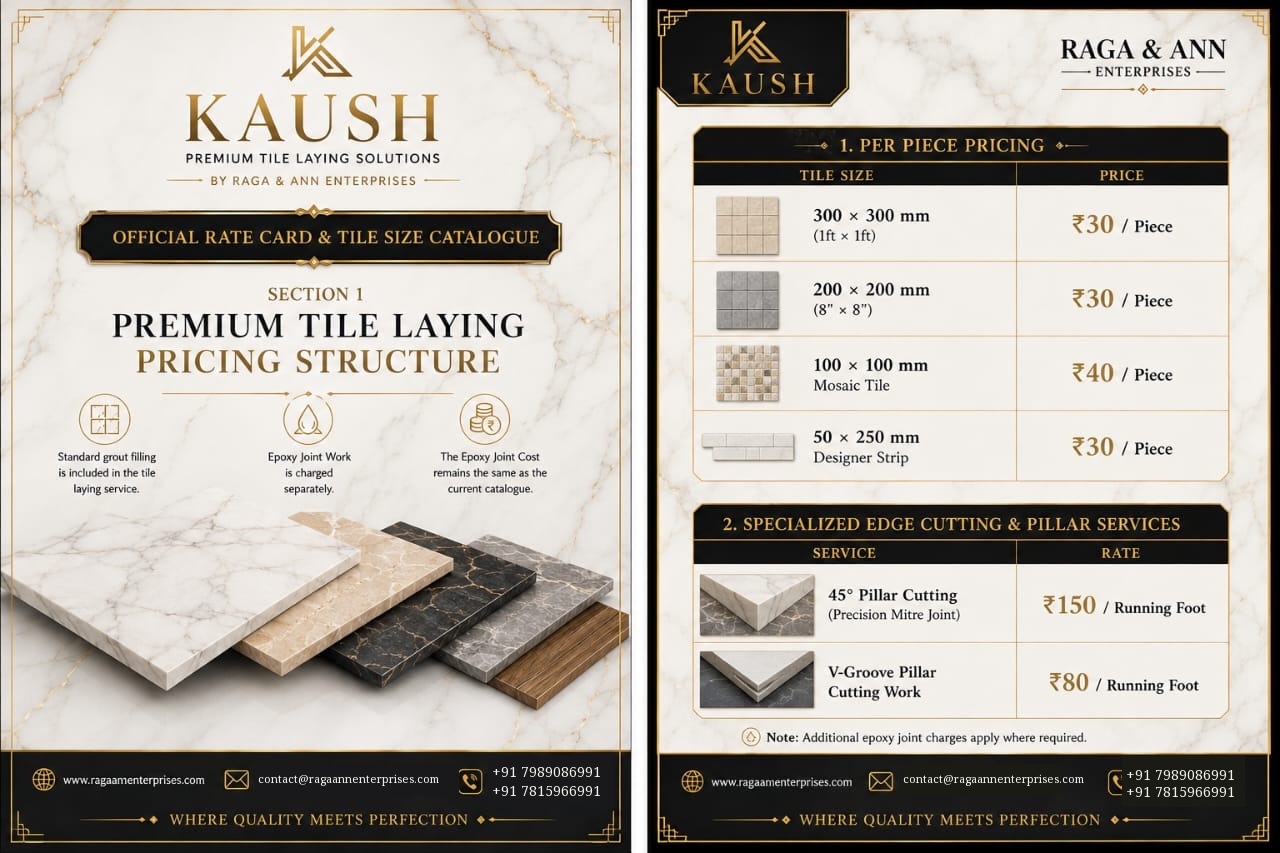 KAUSH Per Piece Pricing & Specialized Services
